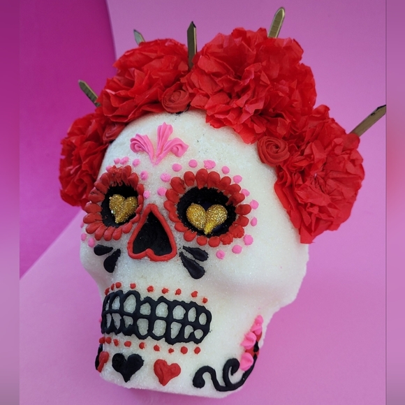 Real Sugar Skull Mexican Decor Traditional - Picture 1 of 6